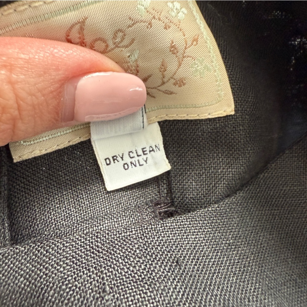 Joe 100% Linen Button Up Back Striped Black Top Large Neutral Luxury Summer - Picture 13 of 13